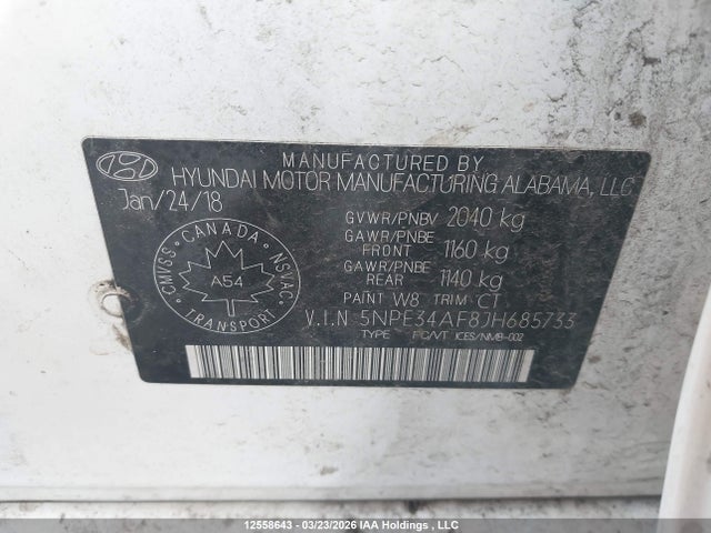 5NPE34AF8JH685733 Hyundai Sonata Sport/limited/sel