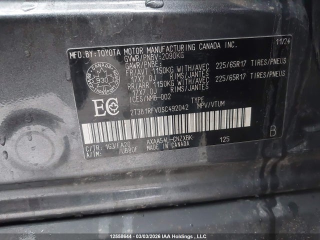 Toyota RAV4 LE 2025 2T3B1RFV0SC492042 Image 9