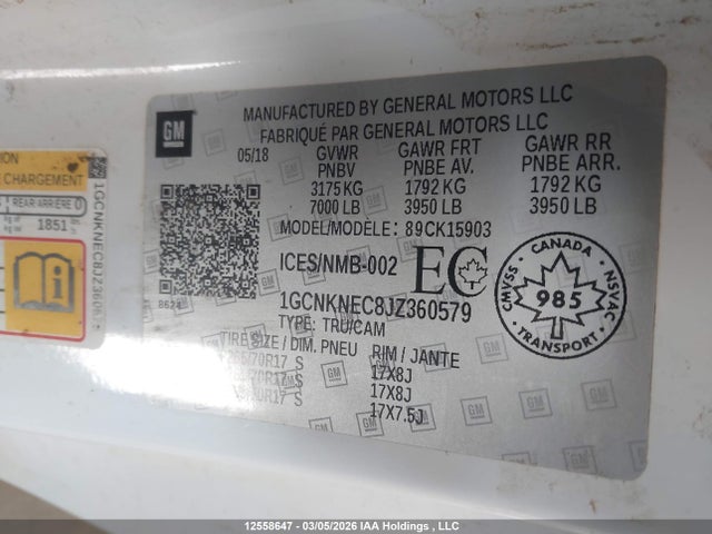 1GCNKNEC8JZ360579 Chevrolet Silverado K1500/k1500 Ls