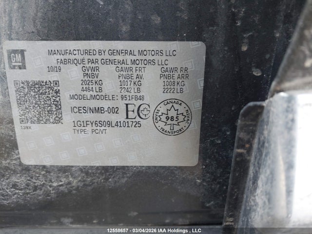 1G1FY6S09L4101725 Chevrolet BOLT EV LT