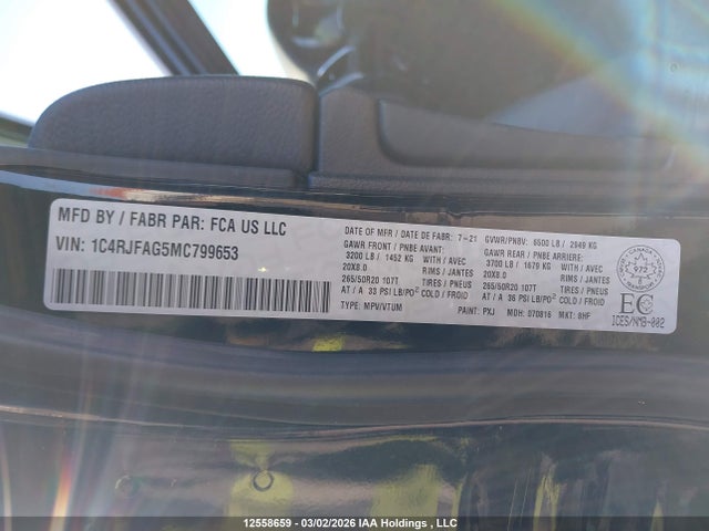 1C4RJFAG5MC799653 Jeep Grand Cherokee Laredo