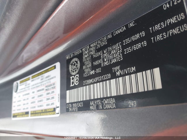 2T2BBMCA0PC013339 Lexus Rx 350h Base/350h Premium/350h Premium Plus/350h Luxury