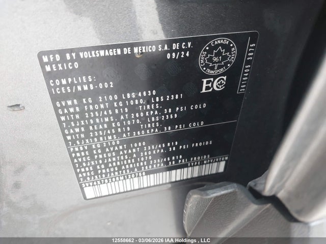 Продажа на аукционе авто 2024 Volkswagen Taos Highline, vin: 3VV4X7B26RM120756, номер лота: 12558662