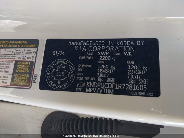 Aukcja sprzedaży 2024 Kia Sportage Lx, vin: KNDPUCDF1R7281605, numer aukcji: 12558675
