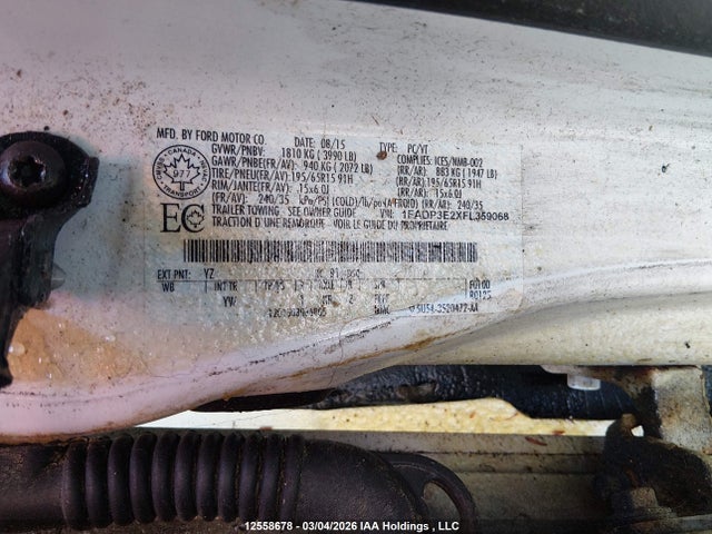 Продаж на аукціоні авто 2015 Ford Focus S, vin: 1FADP3E2XFL359068, номер лоту: 12558678