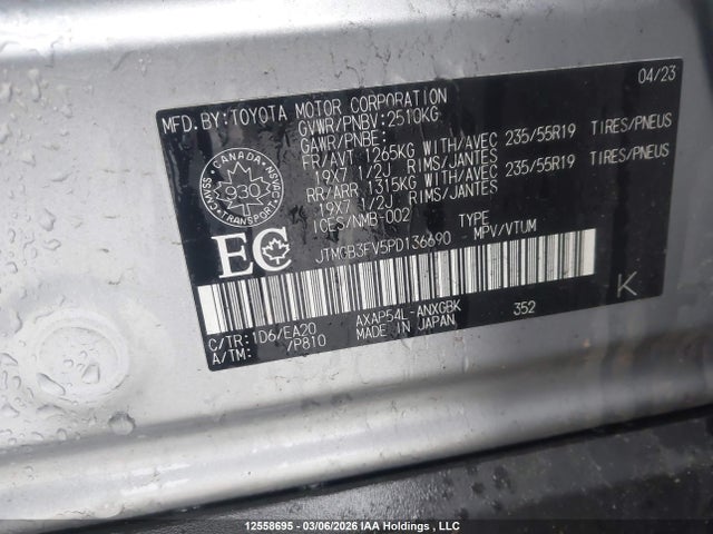 JTMGB3FV5PD136690 Toyota Rav4 Prime Xse