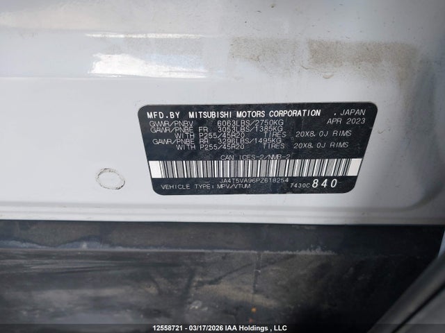 JA4T5VA96PZ618254 Mitsubishi Outlander Phev Gt