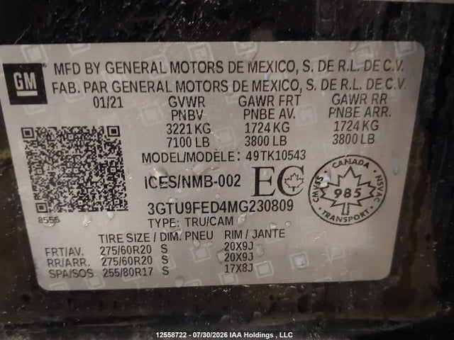 GMC Sierra 1500 Denali 2021 3GTU9FED4MG230809 Image 19