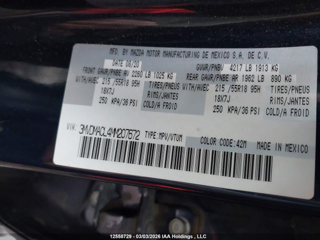 Aukcja sprzedaży 2021 Mazda Cx-30 Gs, vin: 3MVDMACL4MM207672, numer aukcji: 12558729