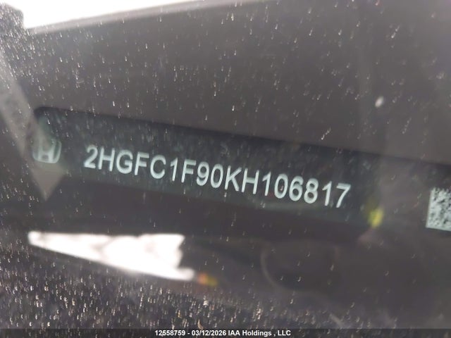 Aukcja sprzedaży 2019 Honda Civic Touring, vin: 2HGFC1F90KH106817, numer aukcji: 12558759