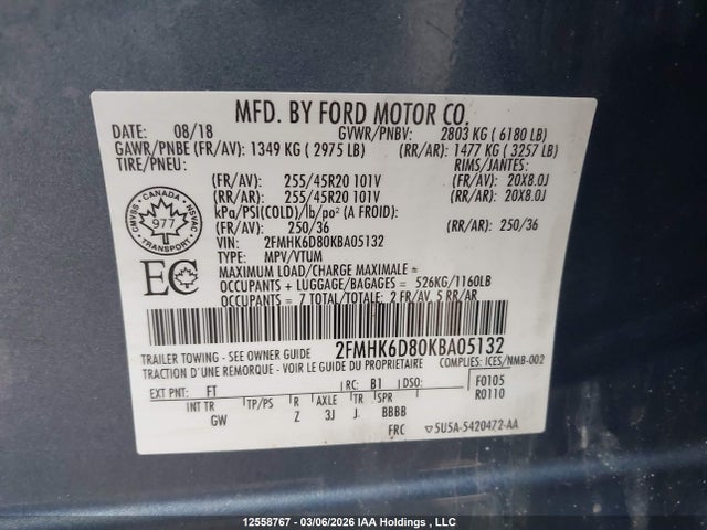 2FMHK6D80KBA05132 Ford Flex Limited