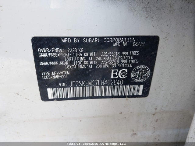 Subaru Forester Sport 2020 JF2SKEMC7LH412640 Image 18