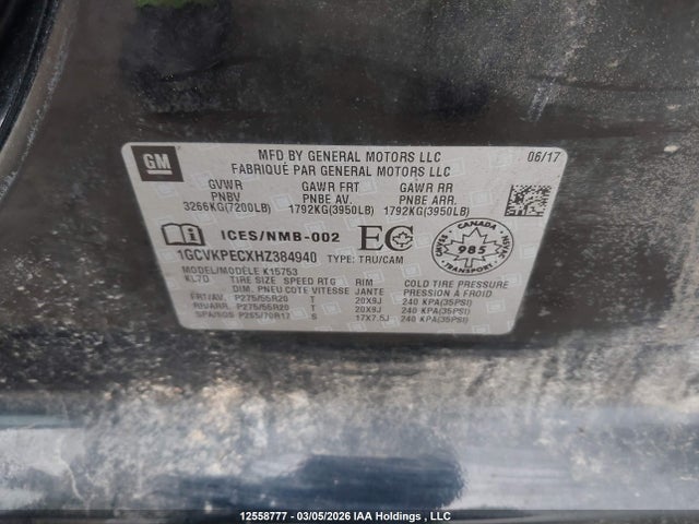 1GCVKPECXHZ384940 Chevrolet Silverado 1500 Custom