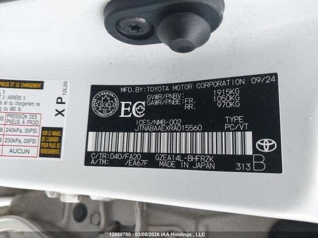 2024 Toyota Gr Corolla Core/circuit/premium მანქანა იყიდება აუქციონზე, vin: JTNABAAEXRA015560, აუქციონის ნომერი: 12558780