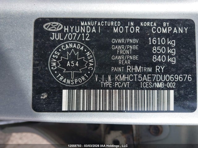 Продажа на аукционе авто 2013 Hyundai Accent, vin: KMHCT5AE7DU069676, номер лота: 12558783