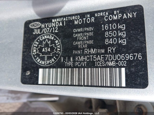 Продажа на аукционе авто 2013 Hyundai Accent, vin: KMHCT5AE7DU069676, номер лота: 12558783