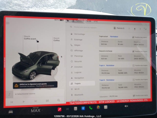 2024 Tesla Model Y Long Range/rwd მანქანა იყიდება აუქციონზე, vin: 7SAYGDED3RF078372, აუქციონის ნომერი: 12558798