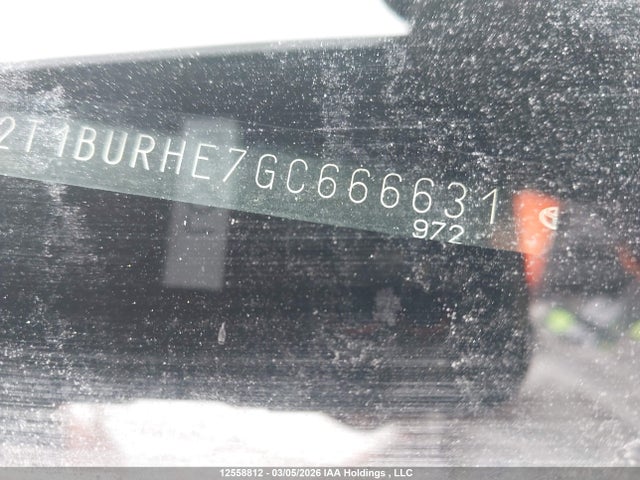 2T1BURHE7GC666631 Toyota Corolla L/le/le Pls/prm/s/s Pls