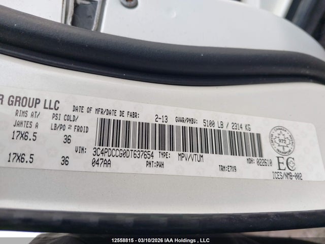 Aukcja sprzedaży 2013 Dodge Journey Sxt/crew, vin: 3C4PDCCG0DT637654, numer aukcji: 12558815