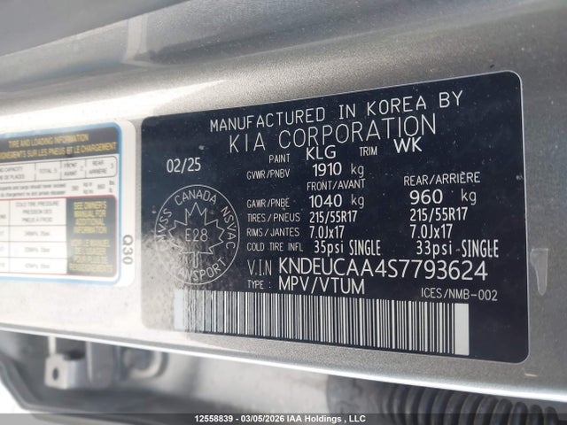 12558839 :رقم المزاد ، KNDEUCAA4S7793624 vin ، 2025 Kia Seltos S مزاد بيع