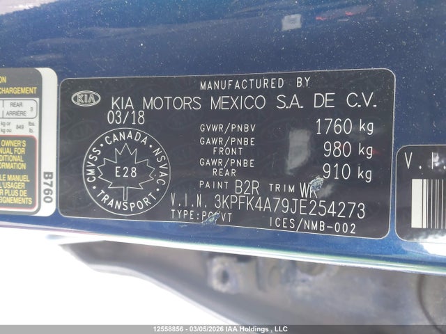 3KPFK4A79JE254273 KIA Forte Lx/lx+