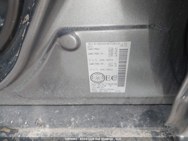 5N1AT2MT7GC736854 Nissan ROGUE S/SV