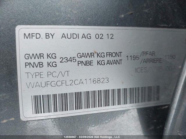 Aukcja sprzedaży 2012 Audi S4 3.0 Premium, vin: WAUFGCFL2CA116823, numer aukcji: 12558867