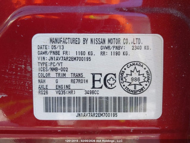 JN1AV7AR2EM700195 Infiniti Q50 Hybrid Premium