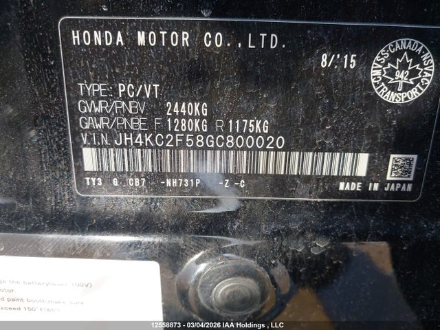 JH4KC2F58GC800020 Acura Rlx Sport Hybrid