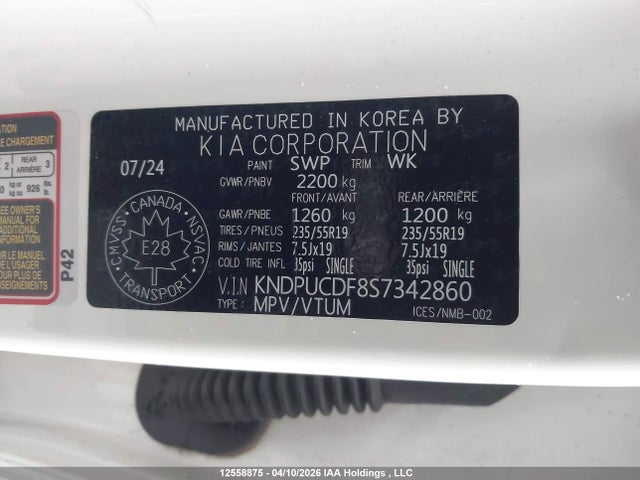 12558875 :رقم المزاد ، KNDPUCDF8S7342860 vin ، 2025 Kia Sportage Lx/x-line مزاد بيع