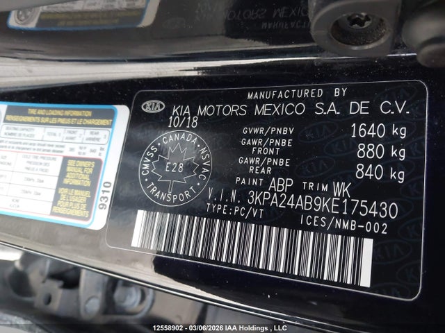 3KPA24AB9KE175430 KIA Rio
