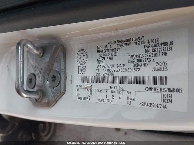 1FMCU9GX5EUE01872 Ford Escape
