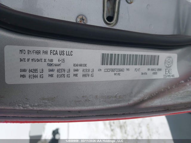 Aukcja sprzedaży 2015 Dodge Dart, vin: 1C3CDFBB2FD336063, numer aukcji: 12558959
