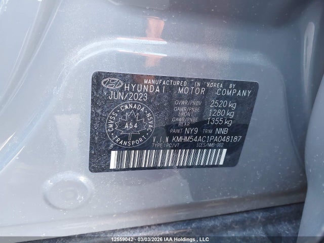 KMHM54AC1PA048187 Hyundai Ioniq