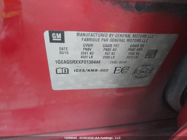 1G6AG5RXXF0138444 Cadillac Ats Turbo