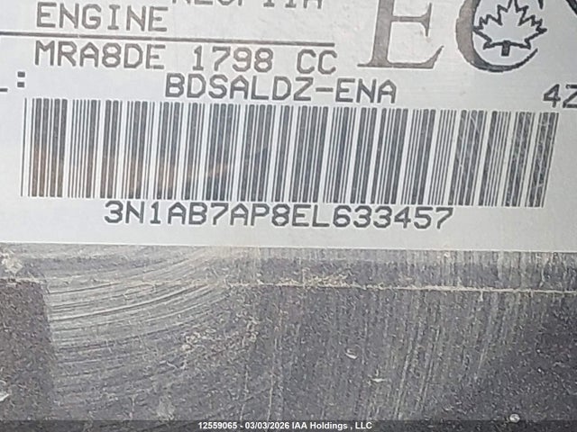 Aukcja sprzedaży 2014 Nissan Sentra S/sv/sr/sl, vin: 3N1AB7AP8EL633457, numer aukcji: 12559065