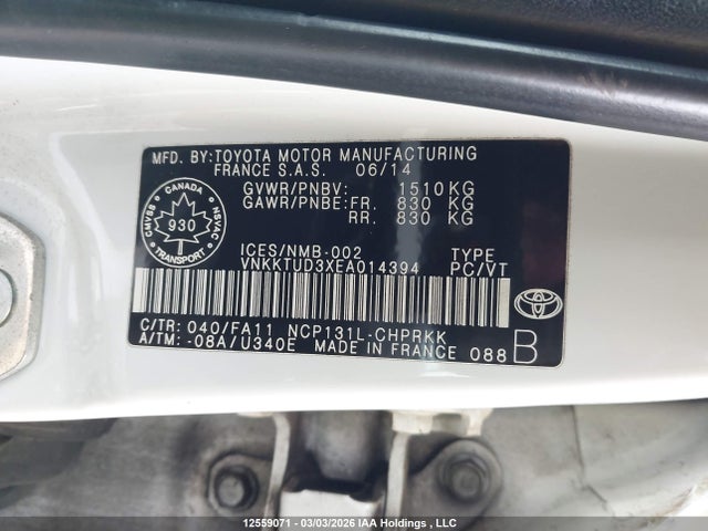 Toyota YARIS LE 2014 VNKKTUD3XEA014394 Image 9