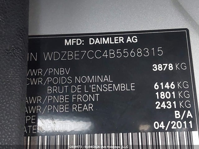 Продажа на аукционе авто 2011 Mercedes-benz Sprinter 2500, vin: WDZBE7CC4B5568315, номер лота: 12559173
