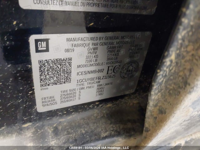 1GCUYBEF6LZ115625 Chevrolet Silverado 1500 Custom