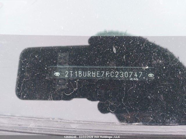 2T1BURHE7FC230747 Toyota Corolla L/le/le Pls/prm/s/s Pls