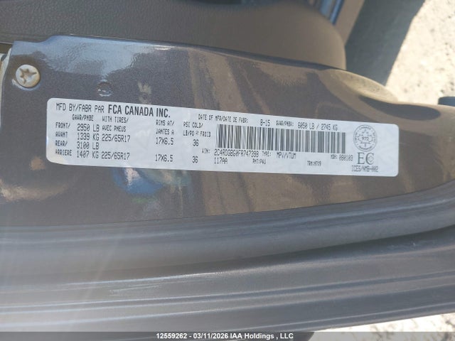 Aukcja sprzedaży 2015 Dodge Grand Caravan Se/sxt, vin: 2C4RDGBG0FR747398, numer aukcji: 12559262
