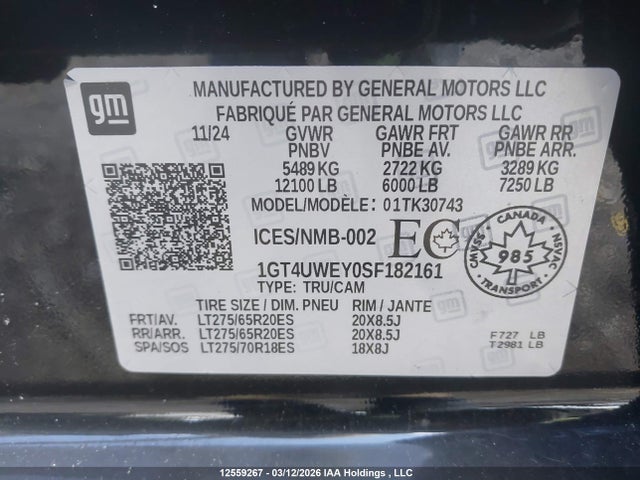 1GT4UWEY0SF182161 GMC SIERRA 3500