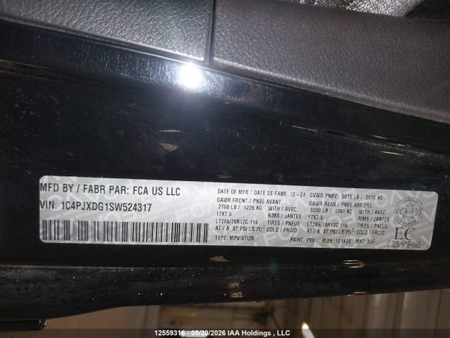 1C4PJXDG1SW524317 Jeep Wrangler Sport