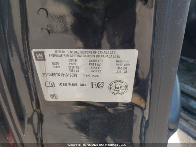 Aukcja sprzedaży 2009 Chevrolet Impala Ls, vin: 2G1WB57K191319099, numer aukcji: 12559318