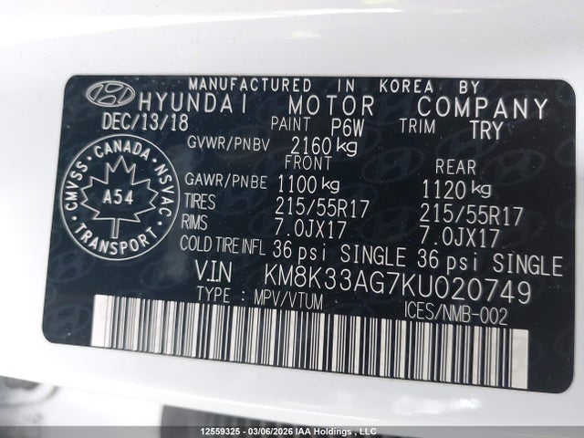 KM8K33AG7KU020749 Hyundai Kona Ev Ultimate