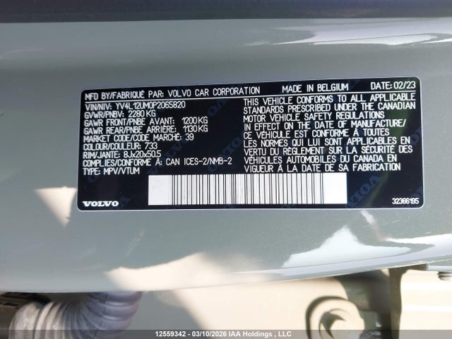 YV4L12UM0P2065820 Volvo Xc40 Ultimate
