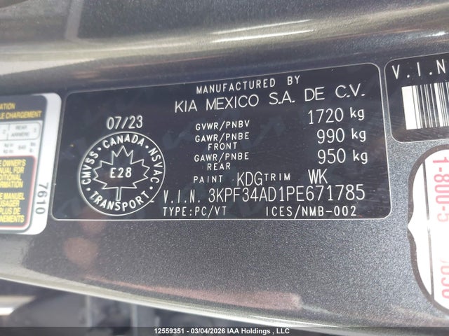 Aukcja sprzedaży 2023 Kia Forte, vin: 3KPF34AD1PE671785, numer aukcji: 12559351