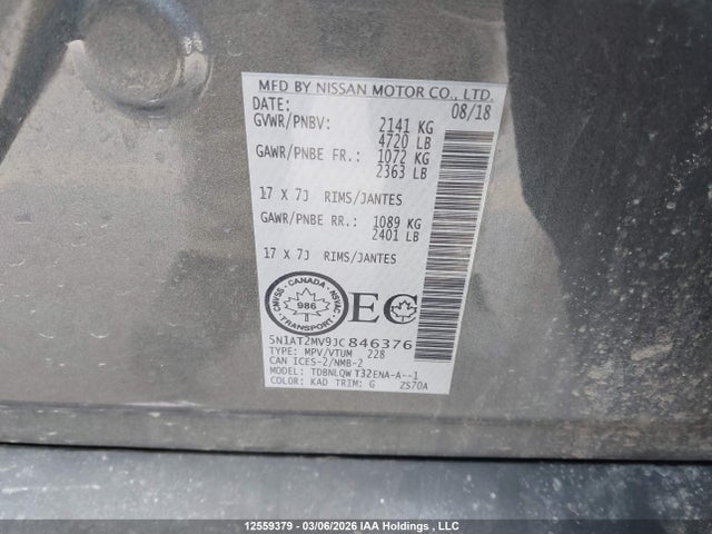 5N1AT2MV9JC846376 Nissan Rogue
