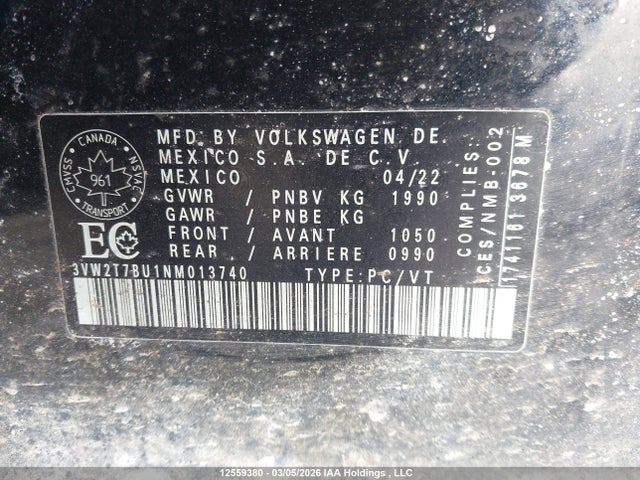 3VW2T7BU1NM013740 Volkswagen JETTA GLI
