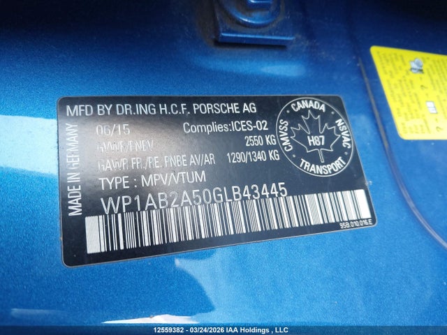 WP1AB2A50GLB43445 Porsche MACAN S